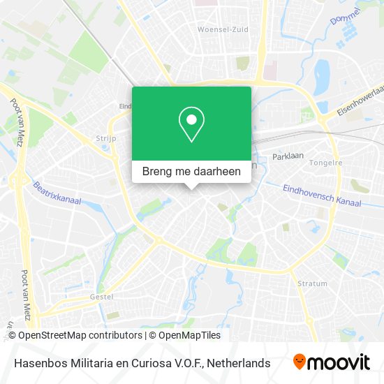 Hasenbos Militaria en Curiosa V.O.F. kaart
