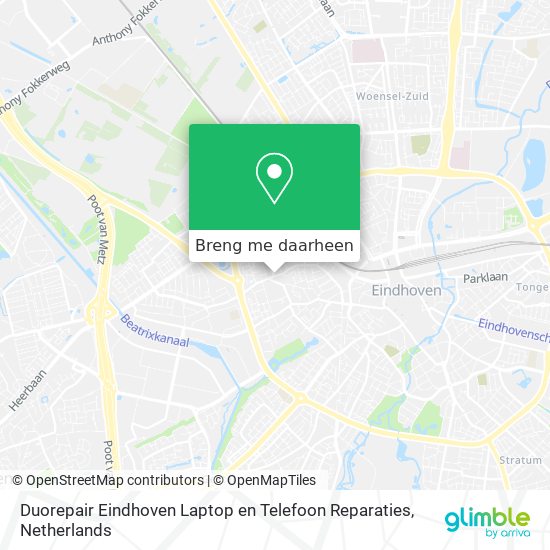 Duorepair Eindhoven Laptop en Telefoon Reparaties kaart