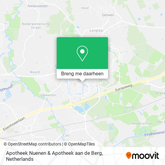 Apotheek Nuenen & Apotheek aan de Berg kaart