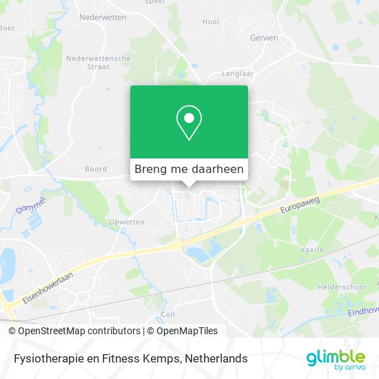 Fysiotherapie en Fitness Kemps kaart