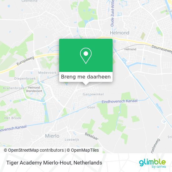 Tiger Academy Mierlo-Hout kaart