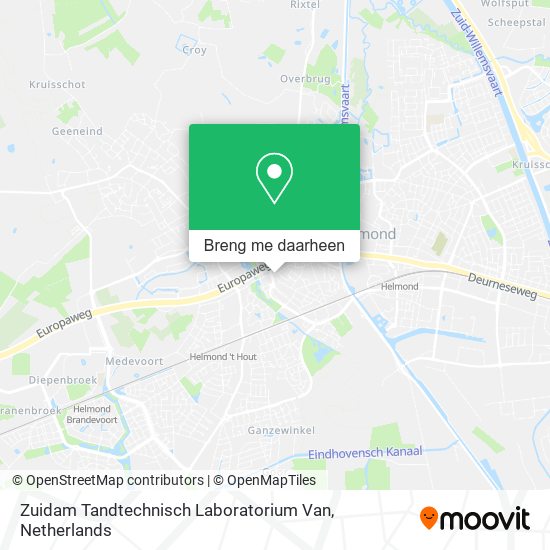 Zuidam Tandtechnisch Laboratorium Van kaart