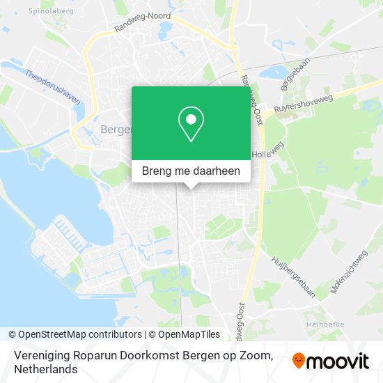 Vereniging Roparun Doorkomst Bergen op Zoom kaart