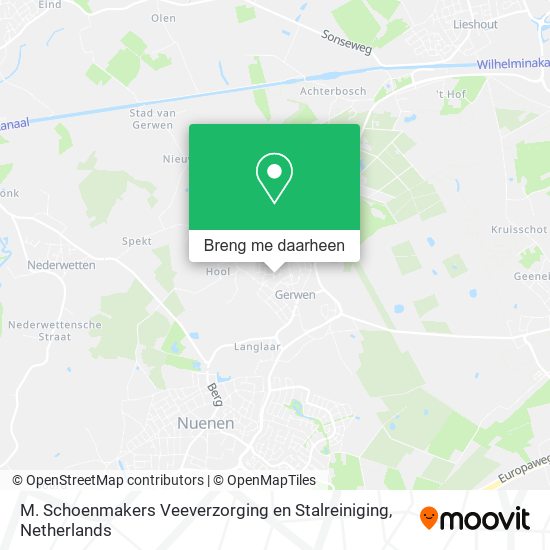 M. Schoenmakers Veeverzorging en Stalreiniging kaart