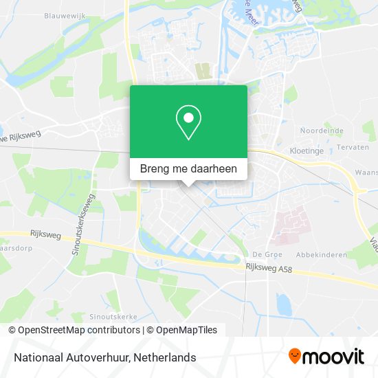 Nationaal Autoverhuur kaart