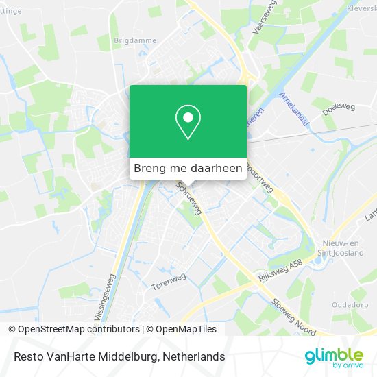 Resto VanHarte Middelburg kaart