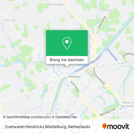 Zoetwaren Hendrickx Middelburg kaart