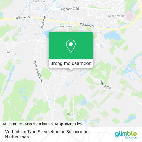 Vertaal- en Type-Servicebureau Schuurmans kaart