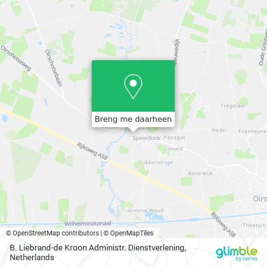 B. Liebrand-de Kroon Administr. Dienstverlening kaart