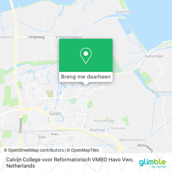 Calvijn College voor Reformatorisch VMBO Havo Vwo kaart