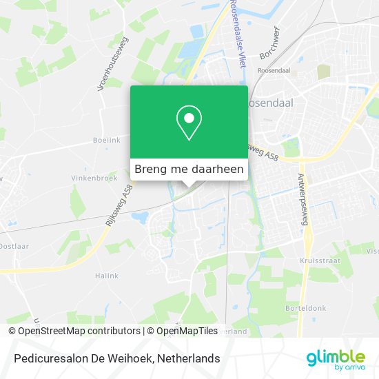 Pedicuresalon De Weihoek kaart