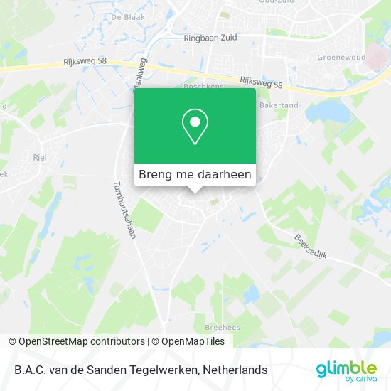 B.A.C. van de Sanden Tegelwerken kaart