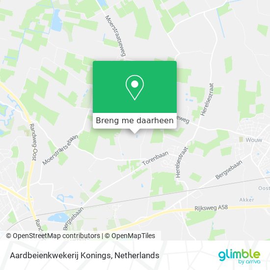 Aardbeienkwekerij Konings kaart