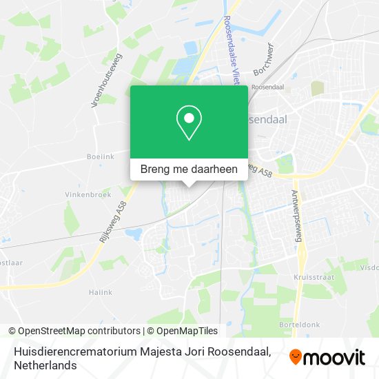 Huisdierencrematorium Majesta Jori Roosendaal kaart