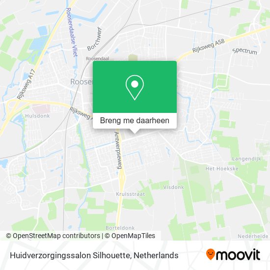 Huidverzorgingssalon Silhouette kaart
