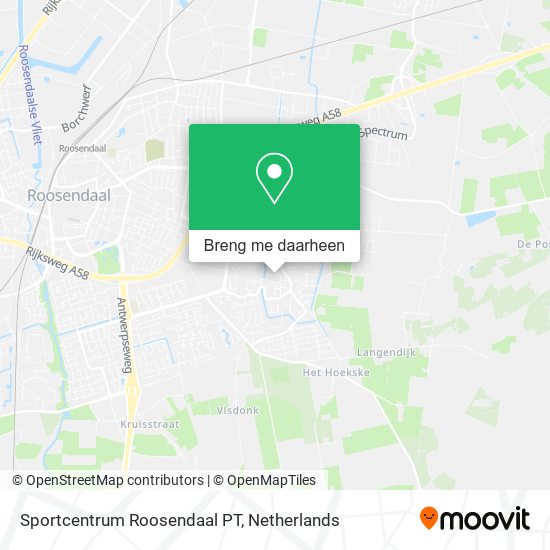 Sportcentrum Roosendaal PT kaart