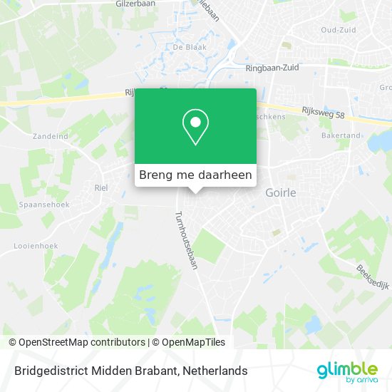 Bridgedistrict Midden Brabant kaart