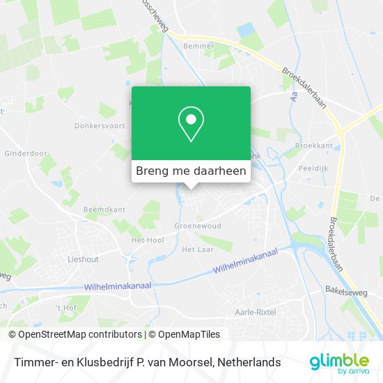 Timmer- en Klusbedrijf P. van Moorsel kaart