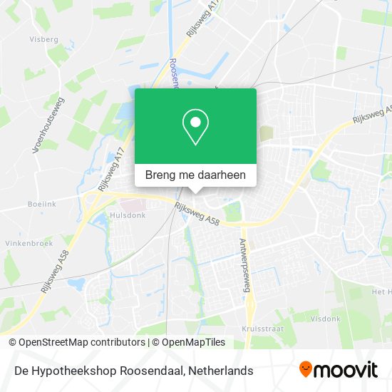 De Hypotheekshop Roosendaal kaart