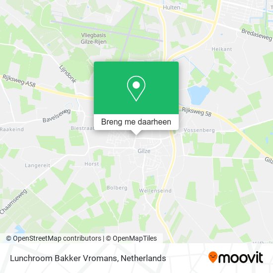 Lunchroom Bakker Vromans kaart