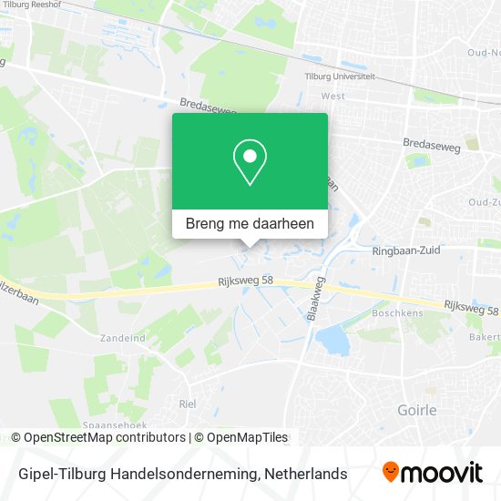 Gipel-Tilburg Handelsonderneming kaart