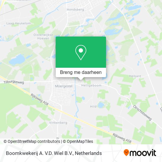 Boomkwekerij A. V.D. Wiel B.V. kaart
