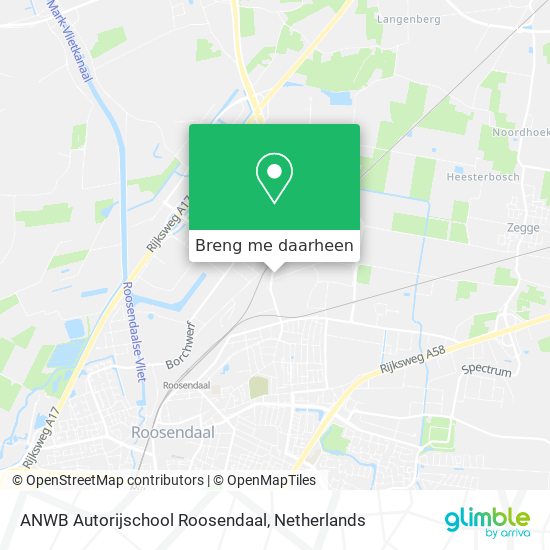 ANWB Autorijschool Roosendaal kaart