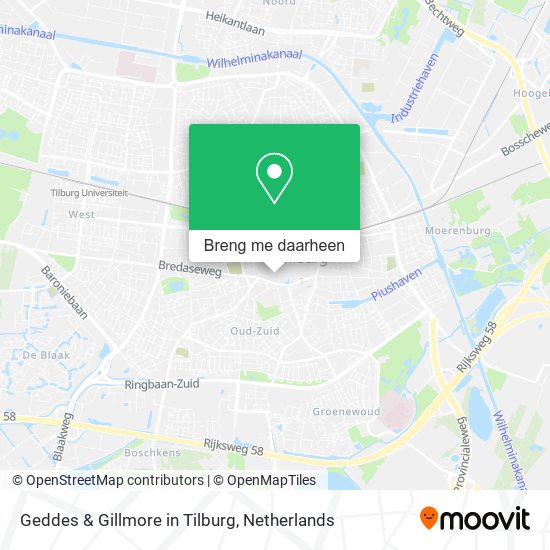 Geddes & Gillmore in Tilburg kaart