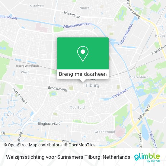 Welzijnsstichting voor Surinamers Tilburg kaart