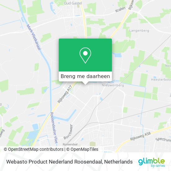 Webasto Product Nederland Roosendaal kaart