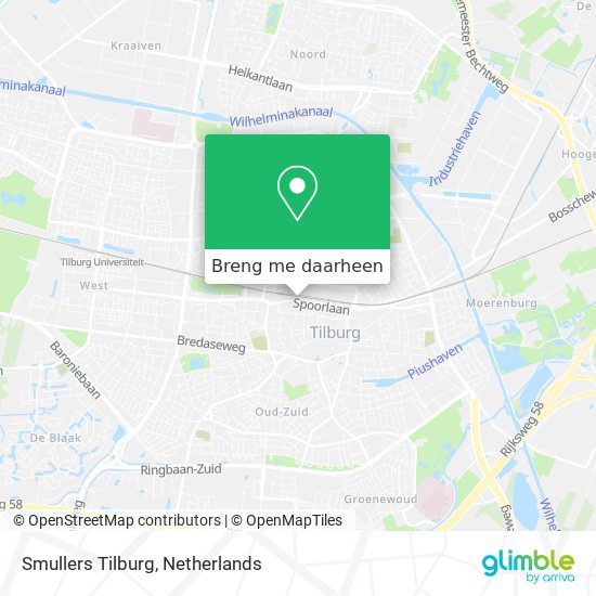 Smullers Tilburg kaart