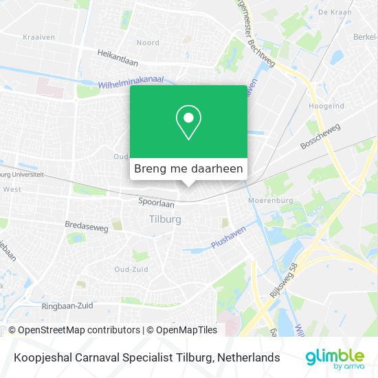 Koopjeshal Carnaval Specialist Tilburg kaart