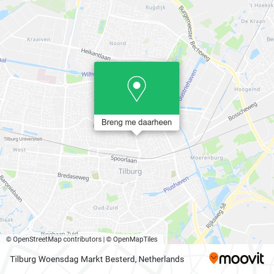 Tilburg Woensdag Markt Besterd kaart