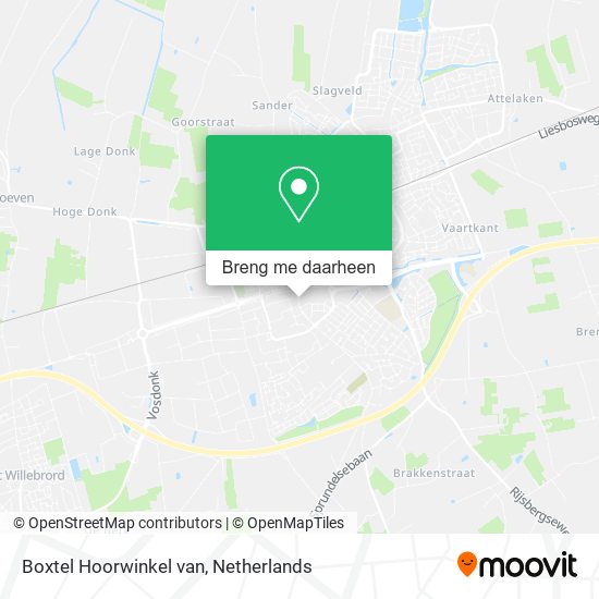 Boxtel Hoorwinkel van kaart