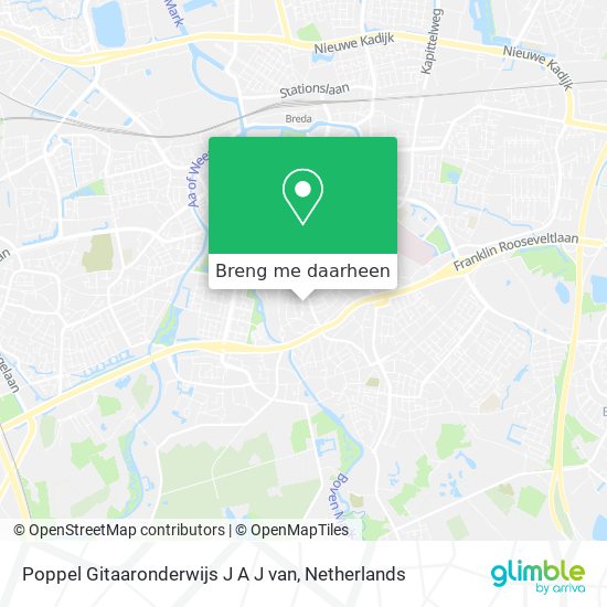 Poppel Gitaaronderwijs J A J van kaart