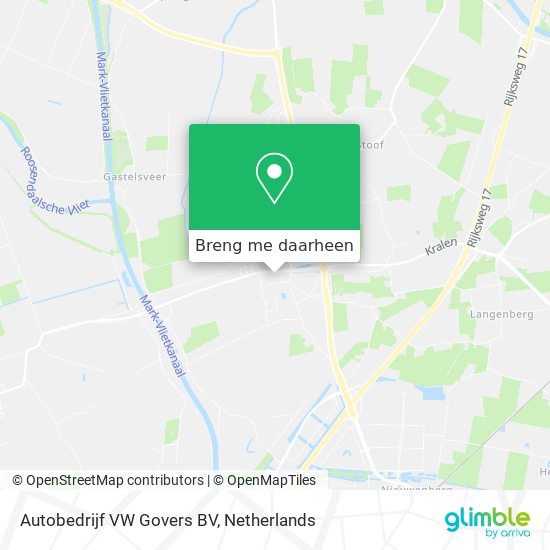 Autobedrijf VW Govers BV kaart