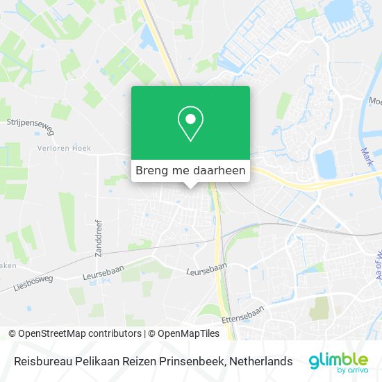 Reisbureau Pelikaan Reizen Prinsenbeek kaart