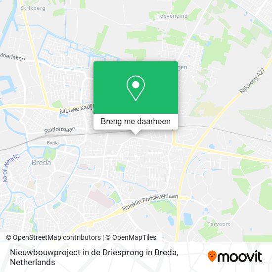 Nieuwbouwproject in de Driesprong in Breda kaart