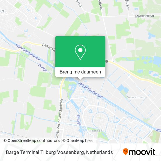 Barge Terminal Tilburg Vossenberg kaart
