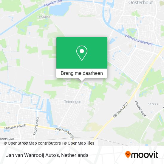 Jan van Wanrooij Auto's kaart