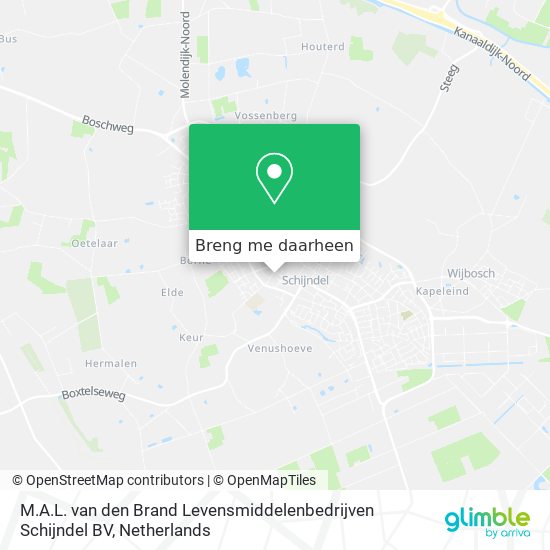 M.A.L. van den Brand Levensmiddelenbedrijven Schijndel BV kaart