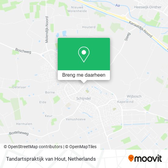 Tandartspraktijk van Hout kaart