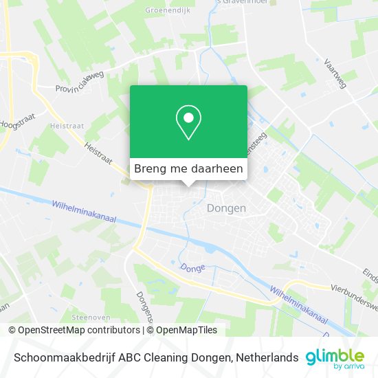 Schoonmaakbedrijf ABC Cleaning Dongen kaart