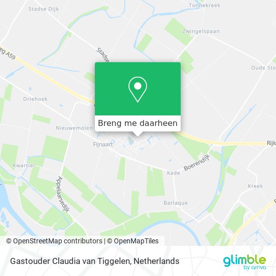 Gastouder Claudia van Tiggelen kaart