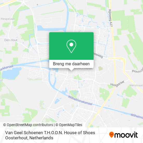 Van Geel Schoenen T.H.O.D.N. House of Shoes Oosterhout kaart