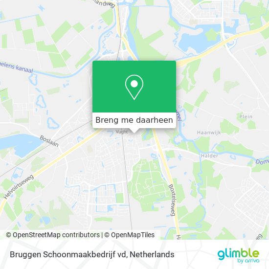 Bruggen Schoonmaakbedrijf vd kaart