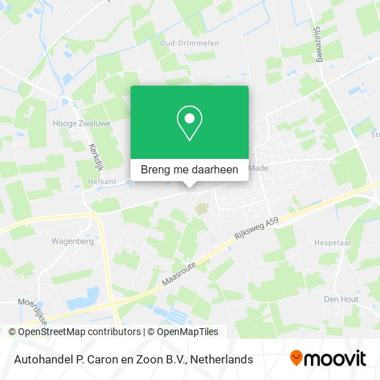 Autohandel P. Caron en Zoon B.V. kaart