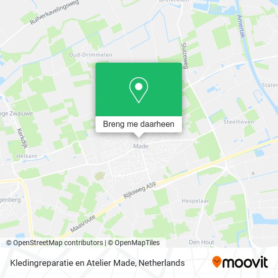 Kledingreparatie en Atelier Made kaart