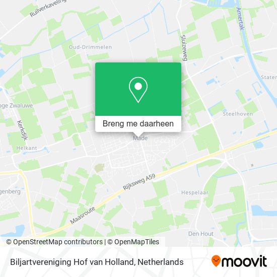 Biljartvereniging Hof van Holland kaart