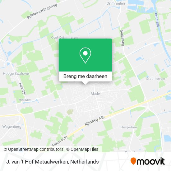 J. van 't Hof Metaalwerken kaart